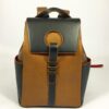 black and caramel backpack. handmade in geneva from eco-responsible quality leathers.