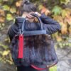 upcycling bag. recycled material. fur. original and unique bag. handmade. exceptional craftsmanship.